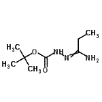 structure of CAS# 159016-21-4, 2-Methyl-2-Propanyl (2E)-2-(1-Aminopropylidene)Hydrazinecarboxylate;MFCD10568290;N-((1Z)-2-amino-1-azabut-1-enyl)(tert-butoxy)carboxamide;n'-[1-ami<wbr>nopropyli<wbr>dene]hydr<wbr>azinecarb<wbr>oxylic ac<wbr>id tert-b<wbr>utyl ester