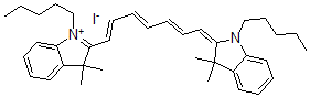 CAS#: 159021-01-9， 2-[(1E,3E,5E,7E)-7-(3,3-Dimethyl-1-Pentylindol-2-Ylidene)Hepta-1,3,5-Trienyl]-3,3-Dimethyl-1-Pentylindol-1-Ium Iodide