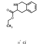 structure of CAS# 15912-56-8, Ethyl 1,2,3,4-Tetrahydro-3-Isoquinolinecarboxylate Hydrochloride (1:1);