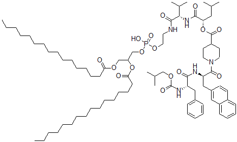 CAS#: 159440-09-2， [(2S)-1-[[(2S)-1-[2-[2,3-Di(Hexadecanoyloxy)Propoxy-Hydroxyphosphoryl]Oxyethylamino]-3-Methyl-1-Oxobutan-2-Yl]Amino]-4-Methyl-1-Oxopentan-2-Yl] 1-[(2R)-2-[[(2S)-2-(2-Methylpropoxycarbonylamino)-3-Phenylpropanoyl]Amino]-3-Naphthalen-2-Ylpropanoyl]Piperidine-4-Carboxylate