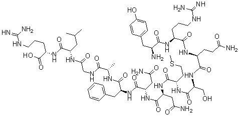 structure of CAS# 159964-38-2, L-Tyrosyl-L-Arginyl-L-Glutaminyl-L-Seryl-L-Methionyl-L-Asparaginyl-L-Asparaginyl-L-Phenylalanyl-L-Alanylglycyl-L-Leucyl-L-Arginine