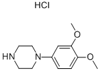 structure of CAS# 16015-72-8, 1-(3,4-Dimethoxyphenyl)-Piperazine Hydrochloride (1:1);1-(3,4-Dimethoxy-Phenyl)-Piperazine-Hydrochlorid;1-(3,4-DIMETHOXYPHENYL)PIPERAZINE HYDROCHLORIDE;Dimethoxyphenylpiperazinehydrochlorid