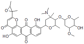 CAS#: 160219-88-5， 10-[4-Dimethylamino-5-(5-Hydroxy-4-Methoxy-6-Methyloxan-2-Yl)Oxy-4,6-Dimethyloxan-2-Yl]-2-(2,3-Dimethyloxiran-2-Yl)-5,11-Dihydroxynaphtho[2,3-h]Chromene-4,7,12-Trione