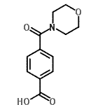 structure of CAS# 160816-43-3, 4-(4-Morpholinylcarbonyl)Benzoic Acid;4-(4-morpholinylcarbonyl)benzoic acid;4-(morpholine-4-carbonyl)benzoic acid;benzoic acid, 4-(4-morpholinylcarbonyl)