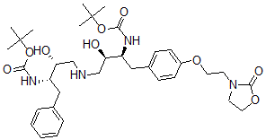CAS#: 162540-90-1， Tert-Butyl N-[(2S,3R)-3-Hydroxy-4-[[(2R,3S)-2-Hydroxy-3-[(2-Methylpropan-2-Yl)Oxycarbonylamino]-4-Phenylbutyl]Amino]-1-[4-[2-(2-Oxo-1,3-Oxazolidin-3-Yl)Ethoxy]Phenyl]Butan-2-Yl]Carbamate