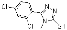 structure of CAS# 162693-41-6, 5-(2,4-Dichlorophenyl)-4-Methyl-1,2,4-Triazole-3-Thiol;5-(2,4-DICHLOROPHENYL)-4-METHYL-4H-1,2,4-TRIAZOLE-3-THIOL;5-(2,4-DICHLOROPHENYL)-4-METHYL-1 2 4-TRIAZOLE-3-THIOL