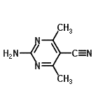 structure of CAS# 16341-54-1, 2-Amino-4,6-Dimethyl-Pyrimidine-5-Carbonitrile;2-amino-4,6-dimethylpyrimidine-5-carbonitrile;5-pyrimidinecarbonitrile, 2-amino-4,6-dimethyl-;MFCD18821968