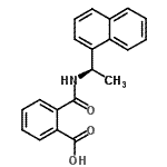 structure of CAS# 163438-05-9, 2-{[(1R)-1-(1-Naphthyl)Ethyl]Carbamoyl}Benzoic Acid;(R)-(-)-N-[1-(1-Naphthyl)ethyl]phthalamic acid;(R)-(−)-N-[1-(1-Naphthyl)ethyl]phthalamic acid;N-[(R)-1-(1-NAPHTHYL)ETHYL]PHTHALAMICACID