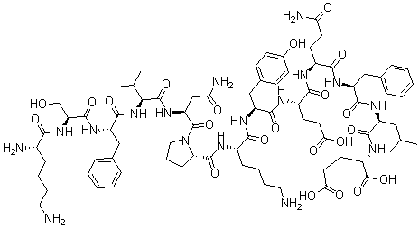 CAS#: 163751-36-8， L-Lysyl-L-Seryl-L-Phenylalanyl-L-Valyl-L-Asparaginyl-L-Prolyl-L-Lysyl-L-Tyrosyl-L-alpha-Glutamyl-L-Glutaminyl-L-Phenylalanyl-L-Leucyl-L-Glutamic Acid