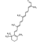 structure of CAS# 1638-05-7, (2E,4E,6E,8E,10E,12E)-2,7,11-Trimethyl-13-(2,6,6-Trimethyl-1-Cyclohexen-1-Yl)-2,4,6,8,10,12-Tridecahexaenal;12'-apo-β-carotenal