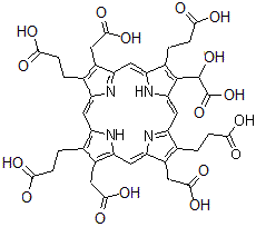 CAS#: 163894-01-7， 3,3',3'',3'''-{8-[Carboxy(Hydroxy)Methyl]-3,13,17-Tris(Carboxymethyl)-2,7,12,18-Porphyrintetrayl}Tetrapropanoic Acid