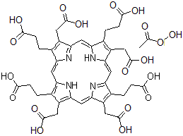 CAS#: 163894-02-8， 3,3',3'',3'''-[3,8,13,17-Tetrakis(Carboxymethyl)-2,7,12,18-Porphyrintetrayl]Tetrapropanoic Acid - Ethaneperoxoic Acid (1:1)