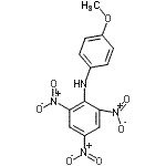 结构式 CAS# 16552-39-9, N-(4-甲氧基苯基)-2,4,6-三硝基苯胺