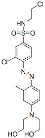 CAS 登录号：16558-32-0， 4-[[4-[二(2-羟基乙基)氨基]-邻甲苯基]偶氮]-3-氯-N-(2-氯乙基)苯磺酰胺