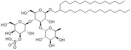 CAS#: 165621-51-2， [(2S,3R,4S,5S,6R)-3,5-Dihydroxy-2-[(2R,3R,4R,5R,6R)-5-Hydroxy-2-(Hydroxymethyl)-6-(2-Tetradecylhexadecoxy)-4-[(2S,3S,4R,5S,6S)-3,4,5-Trihydroxy-6-Methyloxan-2-Yl]Oxyoxan-3-Yl]Oxy-6-(Hydroxymethyl)Oxan-4-Yl] Hydrogen Sulfate