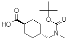 structure of CAS# 165947-29-5, trans-4-[[[(1,1-Dimethylethoxy)Carbonyl]Methylamino]Methyl]-Cyclohexanecarboxylic Acid