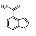 structure of CAS# 1670-86-6, 1H-Indole-4-Carboxamide;1H-indole-4-carboxamide;Indole-4-carboxamide;MFCD09834878
