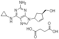 CAS#: 168146-84-7， [(1R)-4-[2-Amino-6-(cyclopropylamino)purin-9-yl]-1-cyclopent-2-enyl]methanol butanedioic acid salt