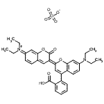 structure of CAS# 168206-21-1, (3Z)-3-[4-(2-Carboxyphenyl)-7-(Diethylamino)-2H-Chromen-2-Ylidene]-N,N-Diethyl-2-Oxo-2,3-Dihydro-7H-Chromen-7-Iminium Perchlorate;4- -7-diethylamino-2- -chromyliumperchlorate;4-(2-Carb<wbr>oxyphenyl<wbr>)-7-dieth<wbr>ylamino-2<wbr>-(7-dieth<wbr>ylamino-2<wbr>-oxochrom<wbr>an-3-yl)-<wbr>chromyliu<wbr>m perchlo<wbr>rate;54015_FLUKA