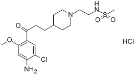 CAS#: 168986-61-6， N-[2-[4-[3-(4-Amino-5-Chloro-2-Methoxyphenyl)-3-Oxopropyl]Piperidin-1-Yl]Ethyl]Methanesulfonamide Hydrochloride