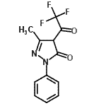 structure of CAS# 1691-93-6, 5-Methyl-2-Phenyl-4-(Trifluoroacetyl)-2,4-Dihydro-3H-Pyrazol-3-One;3-methyl-<wbr>1-phenyl-<wbr>4-(2,2,2-<wbr>trifluoro<wbr>acetyl)-1<wbr>H-pyrazol<wbr>-5(4H)-one;3-methyl-<wbr>1-phenyl-<wbr>4-(2,2,2-<wbr>trifluoro<wbr>acetyl)-2<wbr>-pyrazoli<wbr>n-5-one;3-Methyl-1-phenyl-4-trifluoroacetyl-2-pyrazolin-5-one