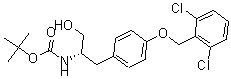 结构式 CAS# 169393-62-8, [(1S)-2-[4-[(2,6-二氯苯基)甲氧基]苯基]-1-(羟基甲基)乙基]-氨基甲酸叔丁酯