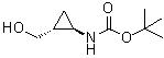 structure of CAS# 170299-53-3, 2-Methyl-2-Propanyl [(1R,2R)-2-(Hydroxymethyl)Cyclopropyl]Carbamate;MFCD03844612;tert-butyl ((1R,2R)-2-(hydroxymethyl)cyclopropyl)carbamate;tert-butyl (1R,2R)-2-(hydroxymethyl)cyclopropylcarbamate