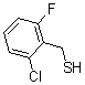 structure of CAS# 170924-52-4, 2-Chloro-6-Fluoro-Benzenemethanethiol;2-Chloro-6-Fluorobenzyl Mercaptan, (2-Chloro-6-Fluorophenyl)Methanethiol;(2-CHLORO-6-FLUOROPHENYL)METHANETHIOL;2-CHLORO-6-FLUOROBENZYL MERCAPTAN