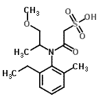 CAS#: 171118-09-5， 2-[(2-Ethyl-6-Methylphenyl)(1-Methoxy-2-Propanyl)Amino]-2-Oxoethanesulfonic Acid