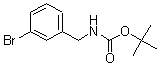structure of CAS# 171663-13-1, N-[(3-Bromophenyl)Methyl]-Carbamic Acid 1,1-Dimethylethyl Ester;(3-BROMO-BENZYL)-CARBAMIC ACID TERT-BUTYL ESTER;1-(Boc-Aminomethyl)-3-Bromobenzene;TERT-BUTYL 3-BROMOBENZYLCARBAMATE