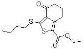 结构式 CAS# 172516-33-5, 3-(丁基硫代)-4,5,6,7-四氢-4-氧代-苯并[c]噻吩-1-羧酸乙酯