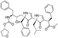 CAS#: 173091-94-6， Methyl (2R)-2-[(5S)-5-[(5S)-5-[(2S,3S)-2-Hydroxy-3-[[(3S)-Oxolan-3-Yl]Oxycarbonylamino]-4-Phenylbutyl]-4-Oxo-5-(Phenylmethyl)-1H-Pyrrol-3-Yl]-5-(2-Methylpropyl)-4-Oxo-1H-Pyrrol-3-Yl]-3-Phenylpropanoate
