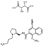 CAS#: 173429-65-7， (2S,3S)-2,3-Dihydroxysuccinic Acid - N-{[(2S)-1-Butyl-2-Pyrrolidinyl]Methyl}-4-Cyano-1-Methoxy-2-Naphthamide (1:1)
