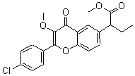 CAS#: 173469-85-7， 2-(4-Chlorophenyl)-alpha-Ethyl-3-Methoxy-4-Oxo-4H-1-Benzopyran-6-Aceticacid Methyl Ester