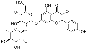 structure of CAS# 17353-03-6, 7-[[2-O-(6-Deoxy-alpha-L-Mannopyranosyl)-beta-D-Glucopyranosyl]Oxy]-3,5-Dihydroxy-2-(4-Hydroxyphenyl)-4H-Benzopyran-4-One;7-[(2S,3R,4S,5S,6R)-4,5-Dihydroxy-6-(Hydroxymethyl)-3-[(2S,3R,4R,5R,6S)-3,4,5-Trihydroxy-6-Methyl-Tetrahydropyran-2-Yl]Oxy-Tetrahydropyran-2-Yl]Oxy-3,5-Dihydroxy-2-(4-Hydroxyphenyl)Chromen-4-One;7-[[(2S,3R,4S,5S,6R)-4,5-Dihydroxy-6-(Hydroxymethyl)-3-[[(2S,3R,4R,5R,6S)-3,4,5-Trihydroxy-6-Methyl-2-Tetrahydropyranyl]Oxy]-2-Tetrahydropyranyl]Oxy]-3,5-Dihydroxy-2-(4-Hydroxyphenyl)-4-Chromenone;7-[(2S,3R,4S,5S,6R)-4,5-Dihydroxy-6-Methylol-3-[(2S,3R,4R,5R,6S)-3,4,5-Trihydroxy-6-Methyl-Tetrahydropyran-2-Yl]Oxy-Tetrahydropyran-2-Yl]Oxy-3,5-Dihydroxy-2-(4-Hydroxyphenyl)Chromone