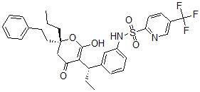 CAS#: 174590-27-3， N-[3-[(1S)-1-[(6R)-2-Hydroxy-4-Oxo-6-(2-Phenylethyl)-6-Propyl-5H-Pyran-3-Yl]Propyl]Phenyl]-5-(Trifluoromethyl)Pyridine-2-Sulfonamide
