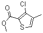 结构式 CAS# 175137-11-8, 3-氯-4-甲基-2-噻吩羧酸甲酯