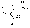 structure of CAS# 175201-84-0, 4-Acetyl-3-Methyl-5-(Methylthio)-2-Thiophenecarboxylic Acid Methyl Ester;METHYL 4-ACETYL-3-METHYL-5-(METHYLTHIO)THIOPHENE-2-CARBOXYLATE