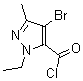 structure of CAS# 175277-00-6, 4-Bromo-1-Ethyl-3-Methyl-1H-Pyrazole-5-Carbonylchloride;4-Bromo-1-Ethyl-3-Methyl-1H-Pyrazole-5-Carbonyl Chloride, Tech.;4-Bromo-1-Ethyl-3-Methyl-5-Pyrazolecarboxylic Acid Chloride;4-BROMO-1-ETHYL-3-METHYL-1H-PYRAZOLE-5-CARBONYL CHLORIDE