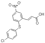 structure of CAS# 175278-51-0, 3-[2-[(4-Chlorophenyl)Thio]-5-Nitrophenyl]-2-Propenoic Acid;3-[2-[(4-CHLOROPHENYL)THIO]-5-NITROPHENYL]ACRYLIC ACID
