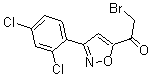 structure of CAS# 175334-69-7, 2-Bromo-1-(3-(2,4-Dichlorophenyl)Isoxazol-5-Yl)Ethan-1-One;2-Bromo-1-[3-(2,4-Dichlorophenyl)Isoxazol-5-Yl]Ethan-1-Onel, 97%;2-BROMO-1-[3-(2,4-DICHLOROPHENYL)ISOXAZOL-5-YL]ETHAN-1-ONE;5-(BROMOACETYL)-3-(2,4-DICHLOROPHENYL)ISOXAZOLE