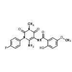 CAS#: 176379-32-1， N-[6-Amino-1-(4-Fluorophenyl)-3-Methyl-2,4-Dioxo-1,2,3,4-Tetrahydro-5-Pyrimidinyl]-2-Hydroxy-5-Methoxybenzamide
