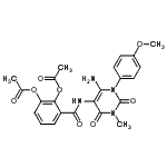 CAS#: 176379-43-4， 3-{[6-Amino-1-(4-Methoxyphenyl)-3-Methyl-2,4-Dioxo-1,2,3,4-Tetrahydro-5-Pyrimidinyl]Carbamoyl}-1,2-Phenylene Diacetate