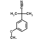 structure of CAS# 17653-93-9, 2-(3-Methoxyphenyl)-2-Methylpropanenitrile;2-(3-methoxyphenyl)-2-methylpropanenitrile;MFCD09414739