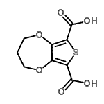 structure of CAS# 177364-98-6, 3,4-Dihydro-2H-Thieno[3,4-b][1,4]Dioxepine-6,8-Dicarboxylic Acid;2,3-Dihyd<wbr>ro-2H-thi<wbr>eno[3,4-b<wbr>][1,4]dio<wbr>xepin-6,8<wbr>-dicarbox<wbr>ylic acid;2H,3H,4H-thieno[3,4-b][1,4]dioxepine-6,8-dicarboxylic acid;2H-THIENO<wbr>[3,4-B][1<wbr>,4]DIOXEP<wbr>IN-6,8-DI<wbr>CARBOXYLI<wbr>CACID, 3,<wbr>4-DIHYDRO-