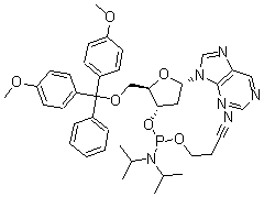 CAS#: 178925-28-5， 9-[5-O-[Bis(4-Methoxyphenyl)Phenylmethyl]-3-O-[[Bis(1-Methylethyl)Amino](2-Cyanoethoxy)Phosphino]-2-Deoxy-beta-D-Erythro-Pentofuranosyl]-9H-Purine