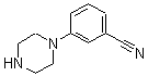 structure of CAS# 178928-58-0, 3-(1-Piperazinyl)-Benzonitrile;Benzonitrile, 3-(1-Piperazinyl)- (9CI);1-(3-Cyanophenyl)Piperazine ,97%;3-(1-Piperazinyl)Benzonitrile