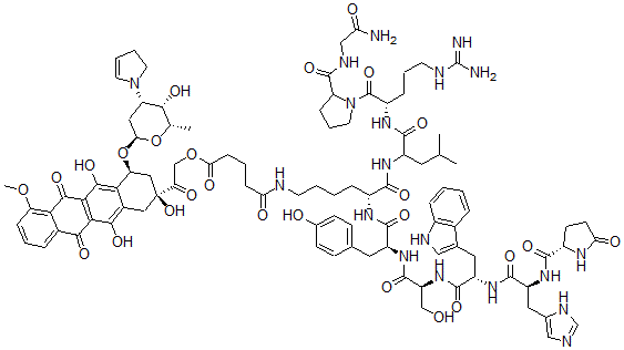 CAS#: 179910-83-9， (2S-cis)-6-(N(6)-(5-(2-(1,2,3,4,6,11-hexahydro-2,5,12-trihydroxy-7-methoxy-6,11-dioxo-4-((2,3,6-trideoxy-3-(2,3-dihydro-1H-pyrrol-1-yl)-alpha-L-lyxo-hexopyranosyl)oxy)-2-naphthacenyl)-2-oxoethoxy)-1,5-dioxopentyl)-D-lysine)-Luteinizing hormone-releasing factor (pig)