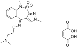 CAS#: 181145-46-0， 9-Dimethyl-2H-Pyrazolo(3,4-c)(2,1)Benzothiazepin-4(9H)-One O-(2-(Dimethylamino)Ethyl)Oxime 10,10-Dioxide (Z)-2-Butenedioate (1:1)