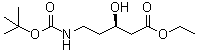 structure of CAS# 182370-56-5, Ethyl (3R)-3-Hydroxy-5-({[(2-Methyl-2-Propanyl)Oxy]Carbonyl}Amino)Pentanoate;(R)-5-ter<wbr>t-Butoxyc<wbr>arbonylam<wbr>ino-3-hyd<wbr>roxy-pent<wbr>anoic aci<wbr>d ethyl e<wbr>ster;(R)-N-Boc-5-Amino-3-hydroxy-pentanoic acid ethyl;(R)-N-Boc-5-Amino-3-hydroxy-pentanoic acid ethyl ester